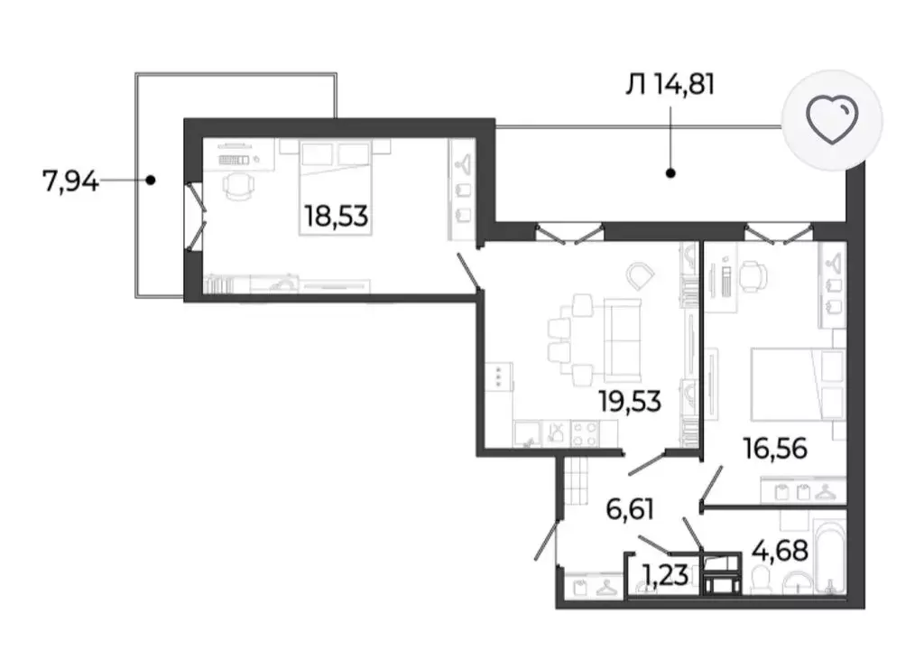 2-комнатная квартира: Сертолово, Центральная улица, 15 (66 м) - Фото 1