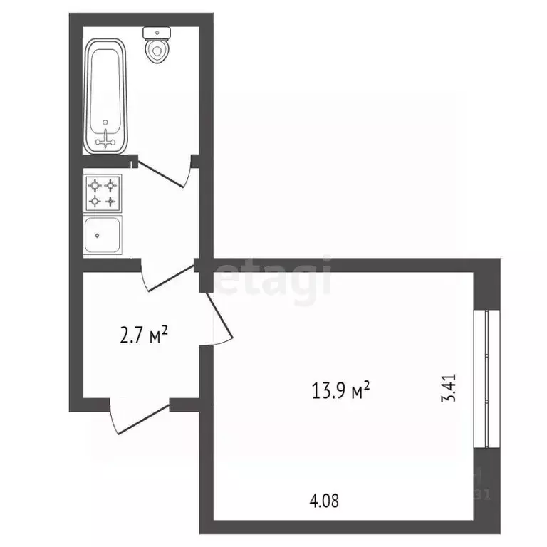 Комната Ямало-Ненецкий АО, Ноябрьск Холмогорская ул., 13 (11.5 м) - Фото 1