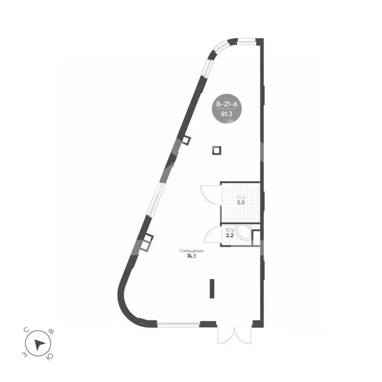 Помещение свободного назначения в Москва 4-я оч., Шагал жилой ... - Фото 2