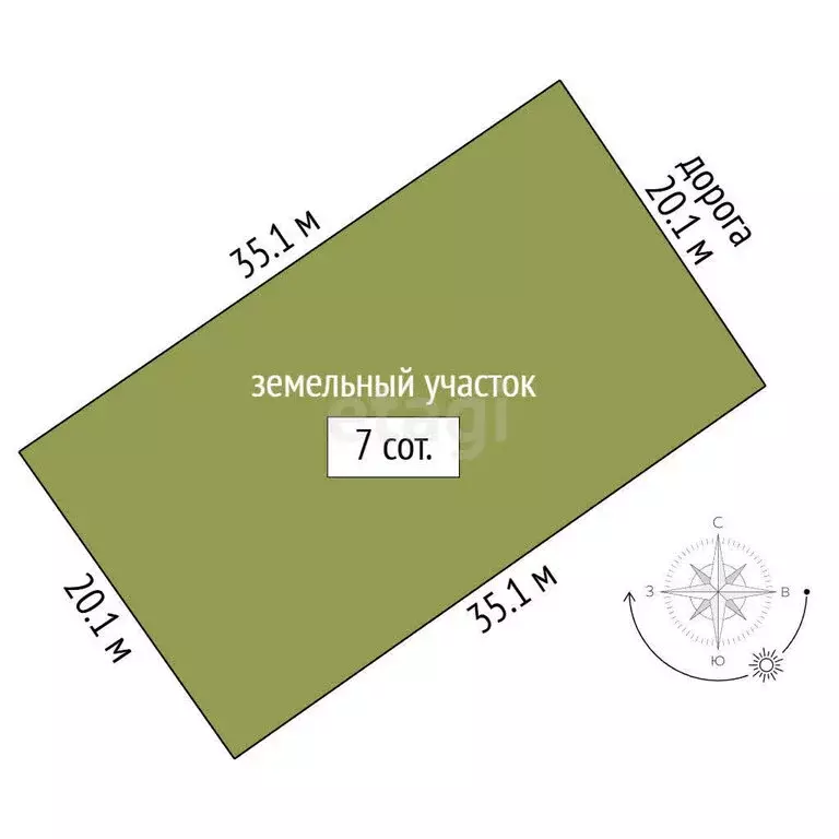 Участок в Береговое, Спортивная улица, 14 (7 м) - Фото 1