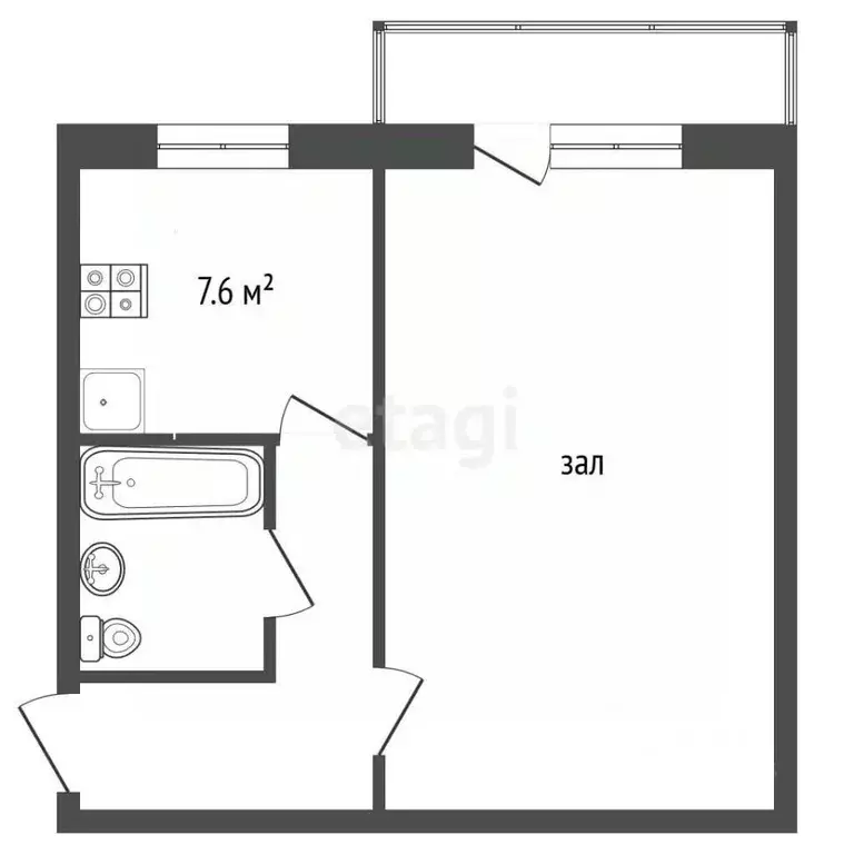 1-к кв. Алтайский край, Барнаул Красноармейский просп., 112 (30.3 м) - Фото 2