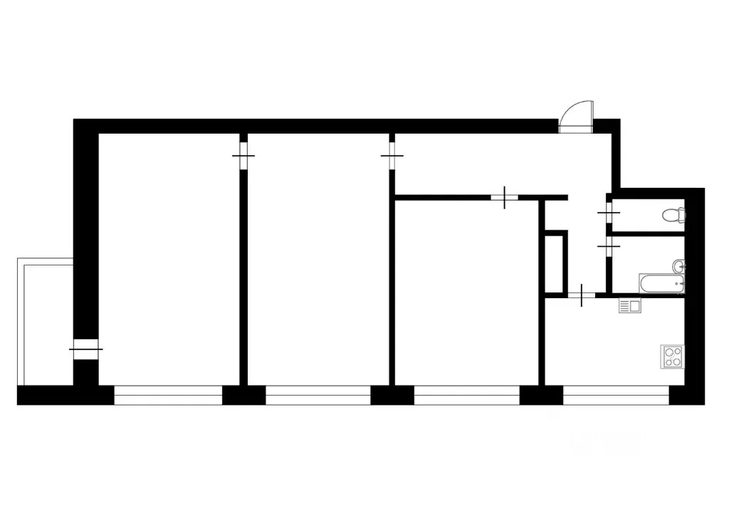 3-к кв. Ямало-Ненецкий АО, Новый Уренгой 2-й мкр, ул. ... - Фото 2