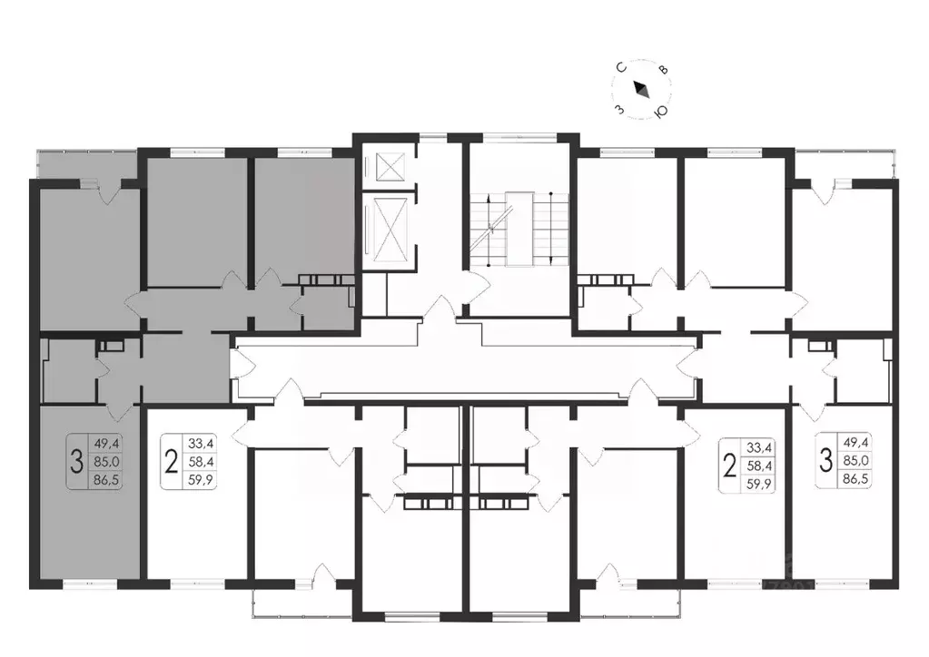 3-к кв. Воронежская область, Воронеж ул. Шишкова, 140Б/21 (86.5 м) - Фото 1