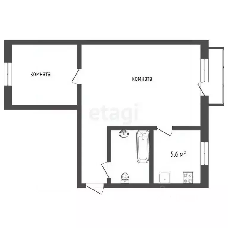 2-к кв. Пермский край, Пермь ул. Чернышевского, 25 (46.4 м) - Фото 2