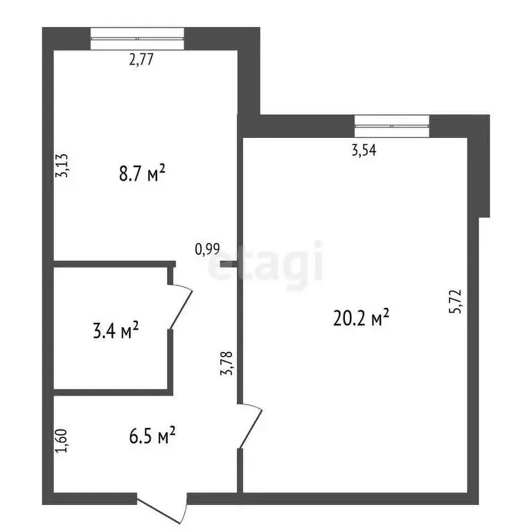 1-комнатная квартира: деревня Кривское, Центральная улица, 53 (38.8 м) - Фото 0