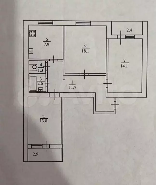 3-к. квартира, 70 м, 8/9 эт. - Фото 0