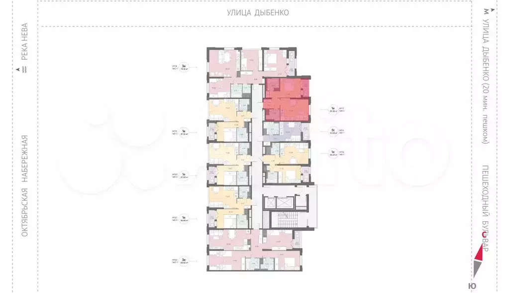 1-к. квартира, 39,4 м, 16/18 эт. - Фото 1