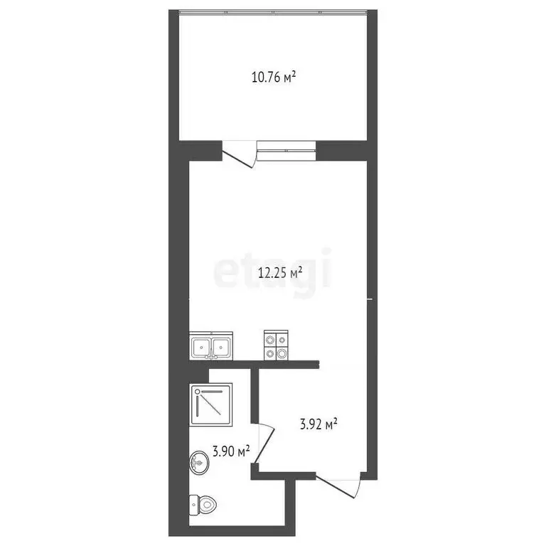 Квартира-студия: Тюмень, Лесопарковая улица, 1к2 (20 м) - Фото 0