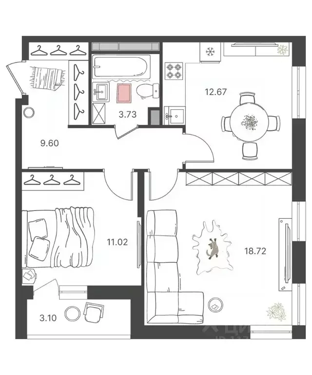 2-к кв. Ульяновская область, Ульяновск Новая Жизнь мкр, 15 (57.29 м) - Фото 0