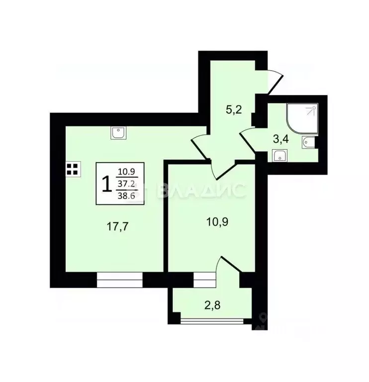 1-к кв. Владимирская область, Суздаль Советская ул., 61 (38.6 м) - Фото 0