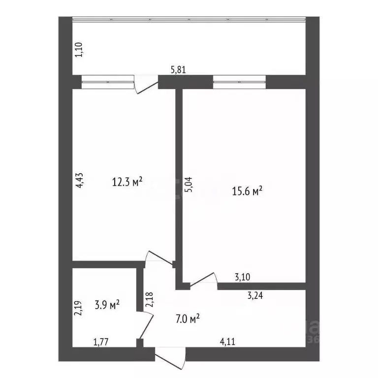 1-к кв. Амурская область, Благовещенск Новая ул., 44 (42.0 м) - Фото 2