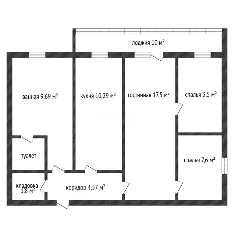3-комнатная квартира: Юрюзань, улица Ильи Тараканова, 15 (61 м) - Фото 1