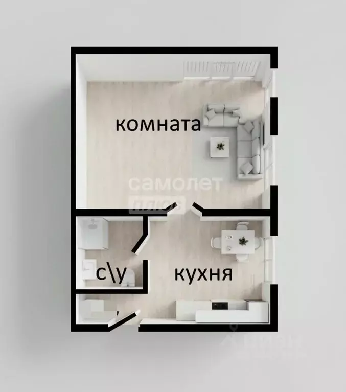 1-к кв. Томская область, Томск Сибирская ул., 36 (31.5 м) - Фото 2