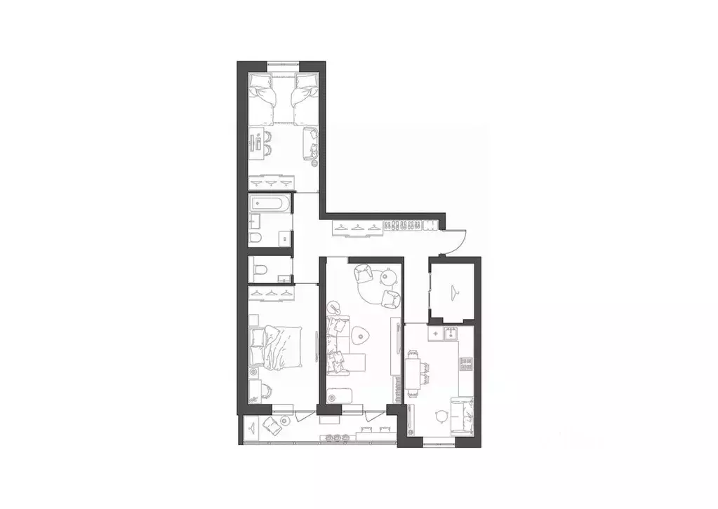 3-к кв. Волгоградская область, Волгоград Квартал жилой комплекс (83.68 ... - Фото 1