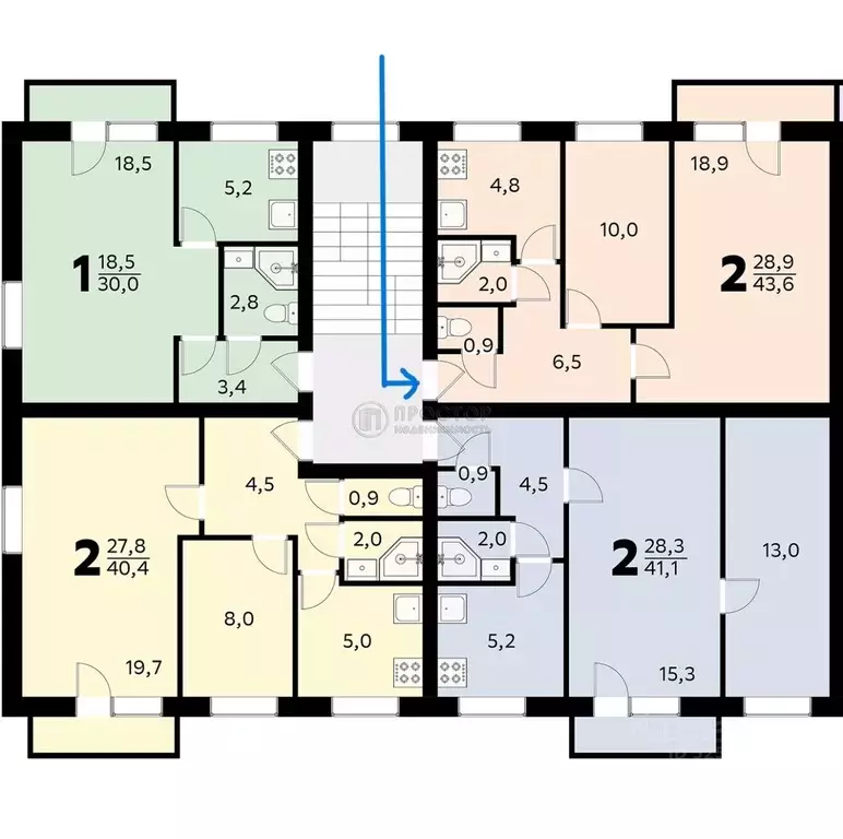 2-к кв. Москва 2-я Владимирская ул., 16К2 (43.4 м) - Фото 1