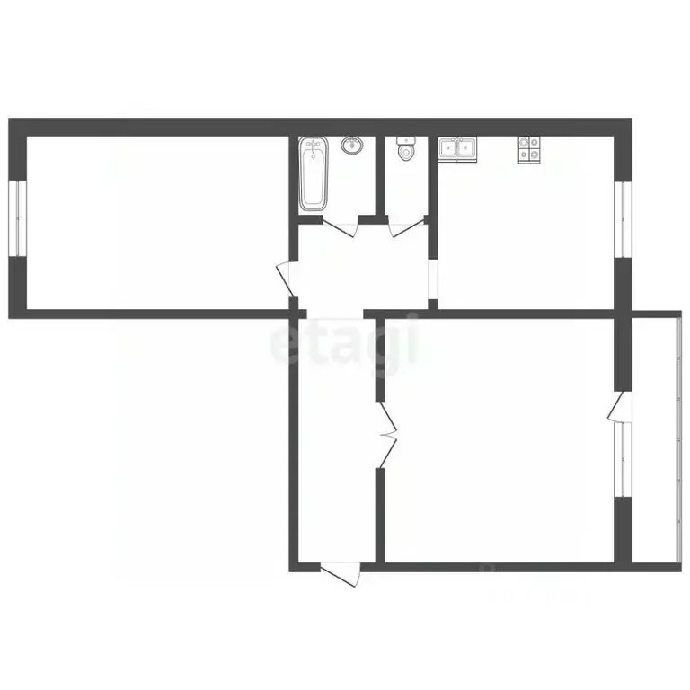 2-к кв. Челябинская область, Миасс ул. Репина, 2 (52.4 м) - Фото 2