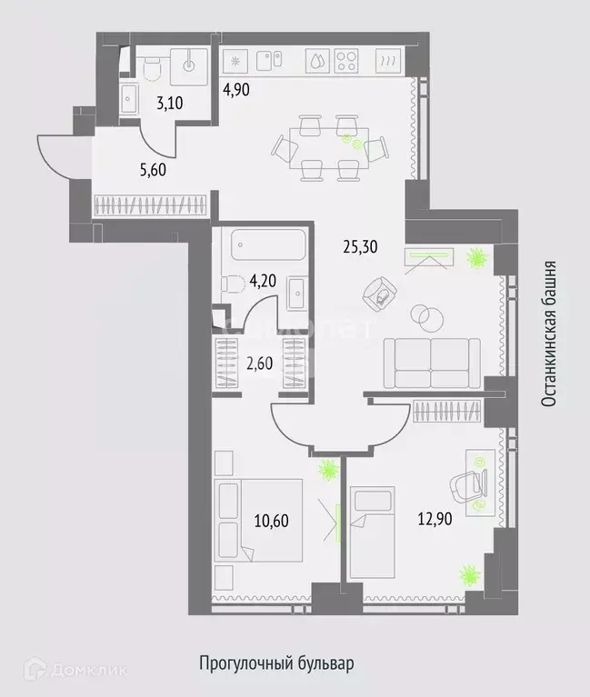 Продаётся 2-к квартира, 69 м - Фото 0