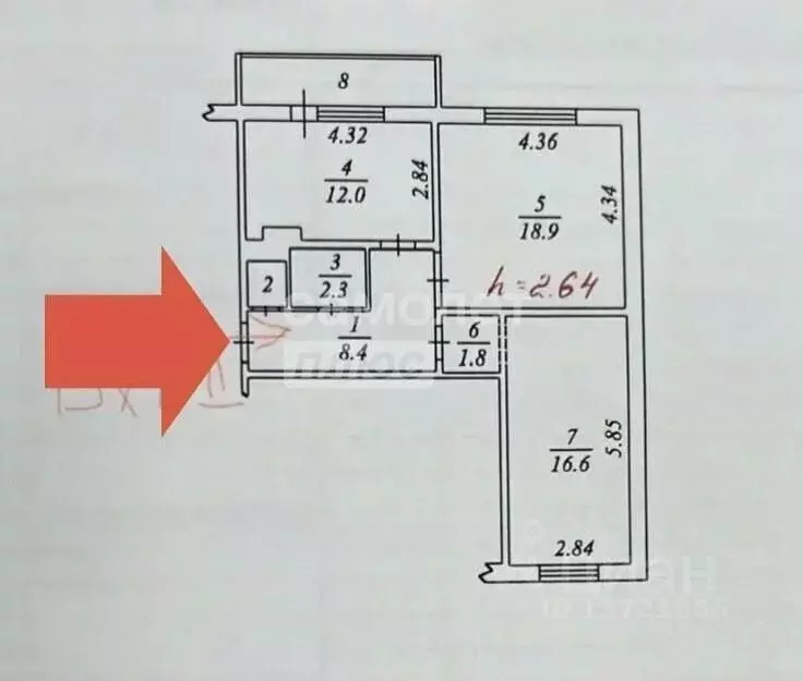 2-к кв. Ямало-Ненецкий АО, Ноябрьск ул. Ленина, 62 (63.2 м) - Фото 2