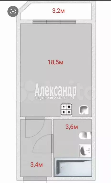 Квартира-студия, 25,5 м, 7/12 эт. - Фото 0