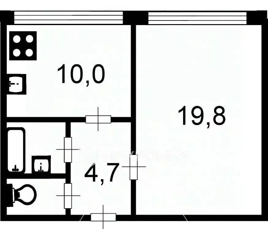 1-к кв. Санкт-Петербург ул. Димитрова, 29К1 (38.0 м) - Фото 1