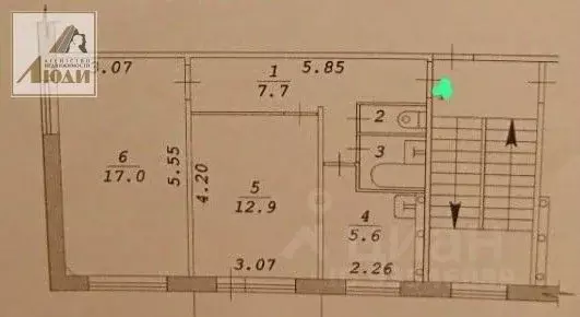 2-к кв. Новосибирская область, Новосибирск ул. Челюскинцев, 8 (46.2 м) - Фото 1