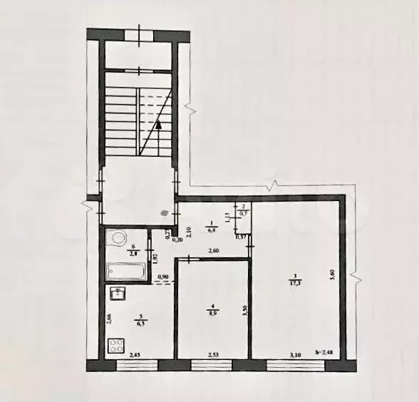 2-к. квартира, 42,6 м, 1/5 эт. - Фото 0