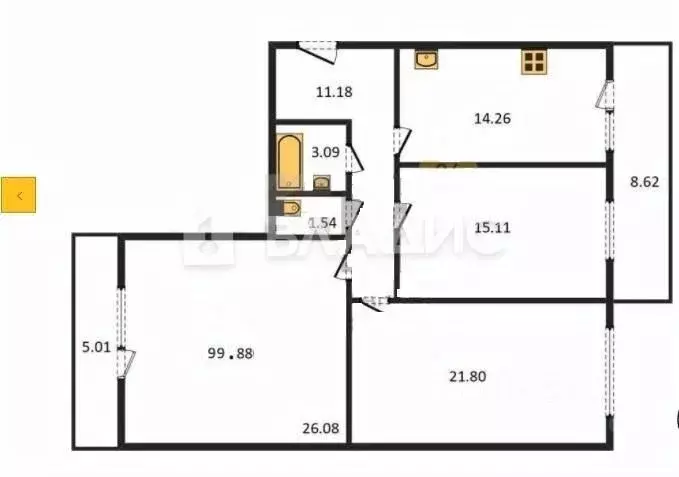 3-к кв. Владимирская область, Владимир ул. Родионовка, 4 (99.87 м) - Фото 1