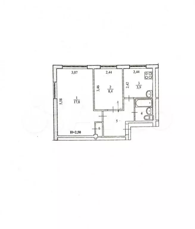 2-к. квартира, 40,9 м, 1/5 эт. - Фото 0