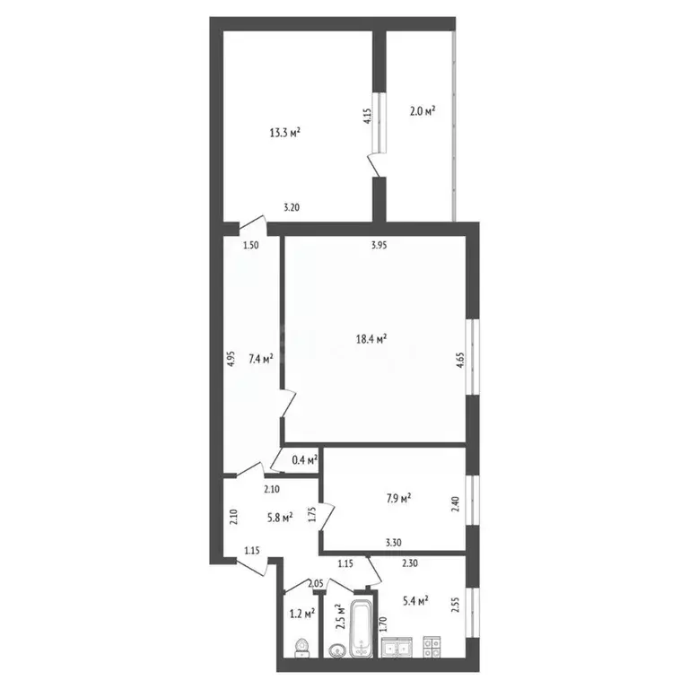 3-к кв. Мордовия, Саранск Ботевградская ул., 43 (62.3 м) - Фото 2