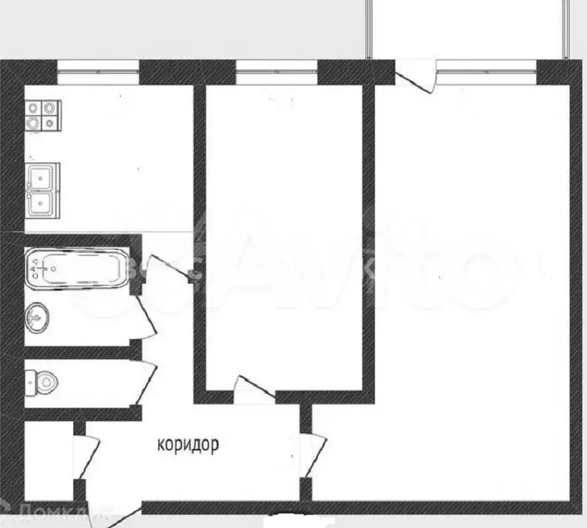 2-к. квартира, 43,9 м, 2/9 эт. - Фото 0