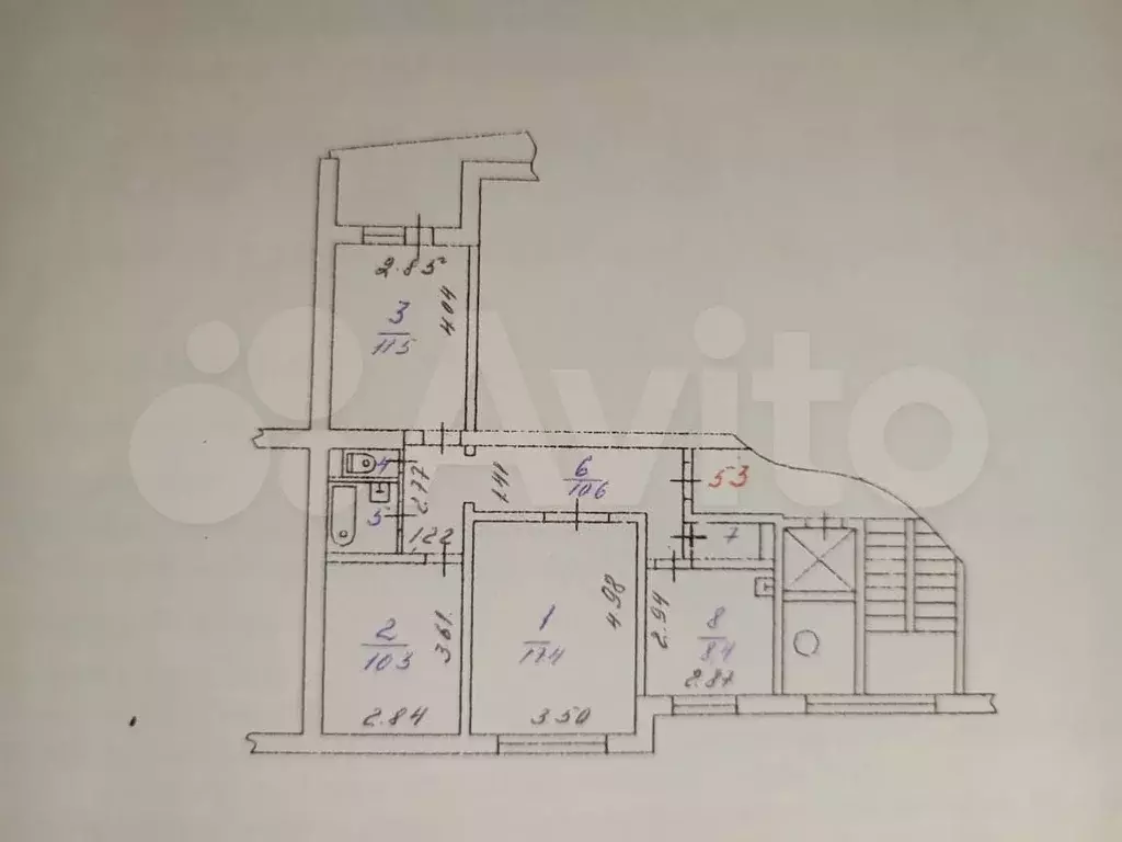 3-к. квартира, 65,5 м, 5/9 эт. - Фото 0