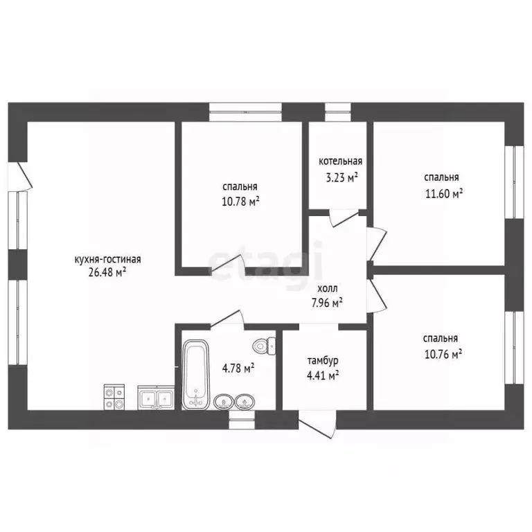 Дом в Тюменская область, Тюмень Царево садовое товарищество,  (87 м) - Фото 2