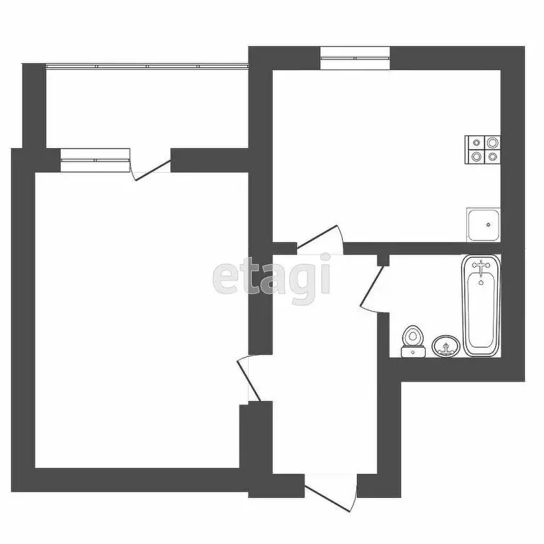 1-комнатная квартира: Тверь, Новочеркасская улица, 53 (34.5 м) - Фото 1