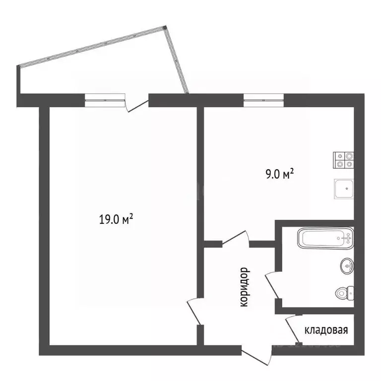 1-к кв. Воронежская область, Воронеж ул. Владимира Невского, 16 (37.1 ... - Фото 1