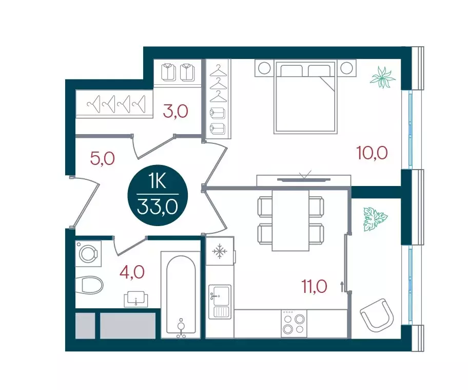 1-комнатная квартира: Москва, жилой комплекс Русич Кантемировский (33 ... - Фото 1