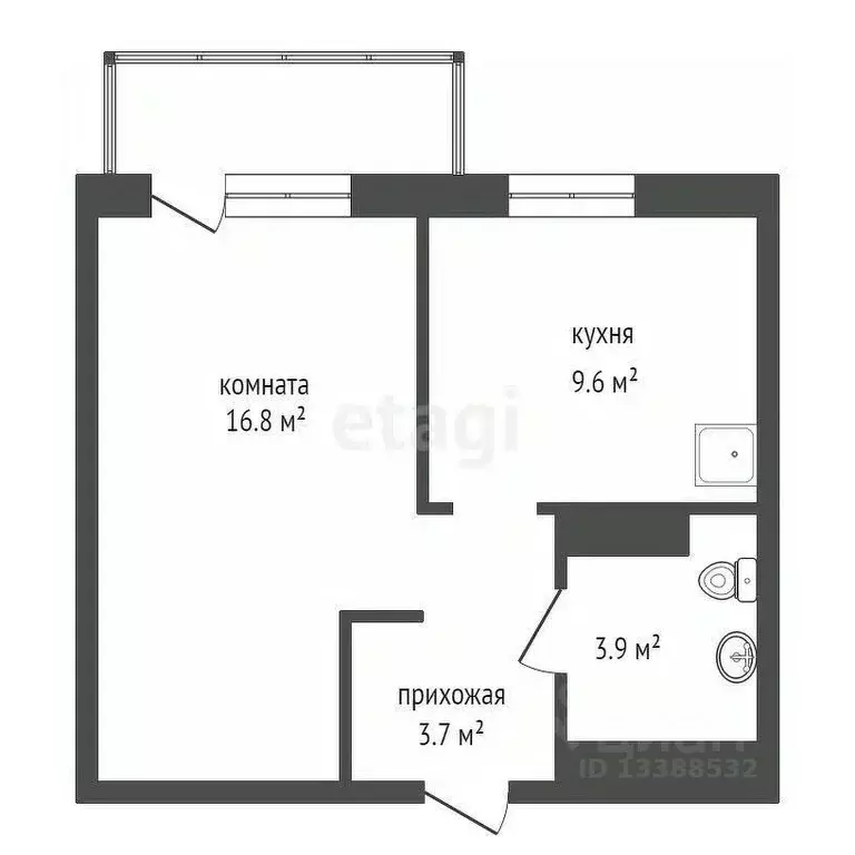 1-к кв. Красноярский край, Красноярск ул. Петра Подзолкова, 19 (35.5 ... - Фото 1