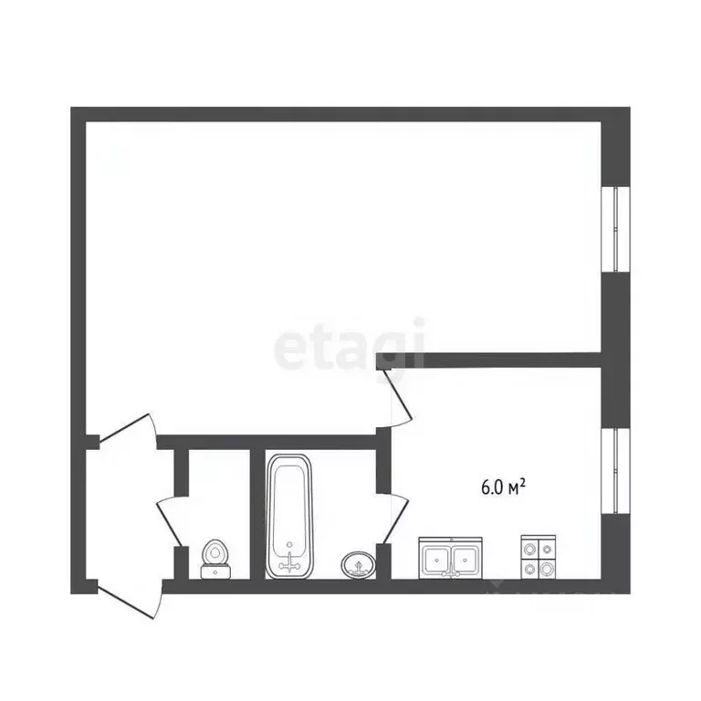 1-к кв. Тюменская область, Тюмень ул. Жуковского, 26 (29.1 м) - Фото 1