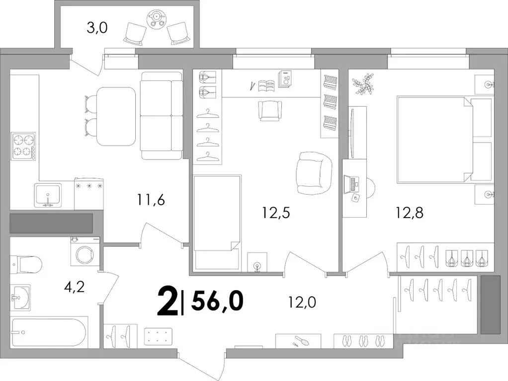 2-к кв. Тверская область, Калининский муниципальный округ, д. Батино ... - Фото 1