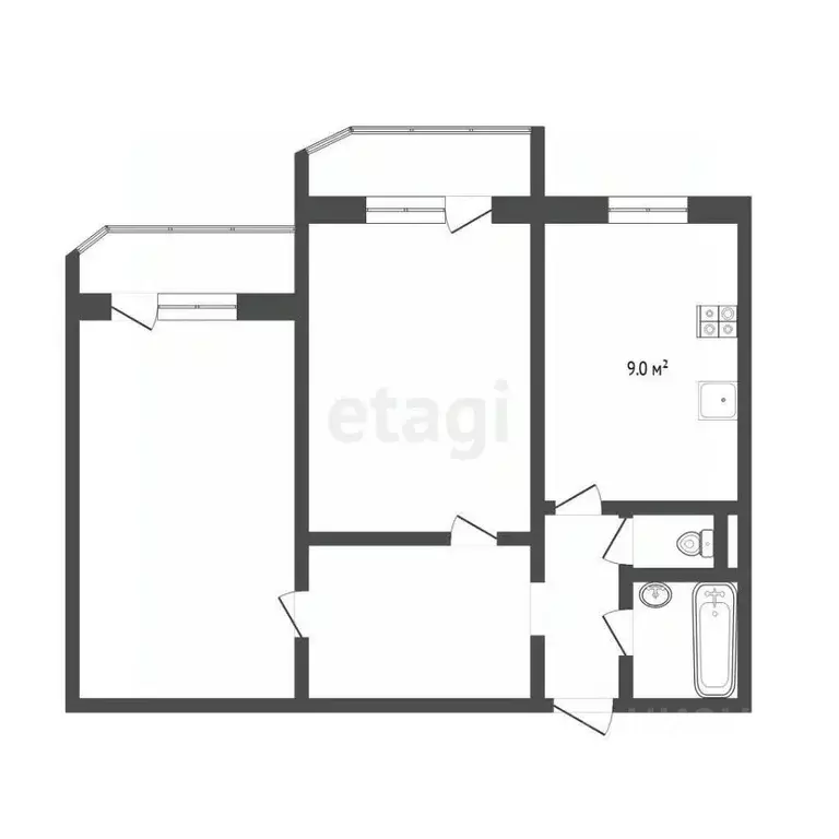 2-к кв. Тюменская область, Тюмень Широтная ул., 104к1 (64.8 м) - Фото 2