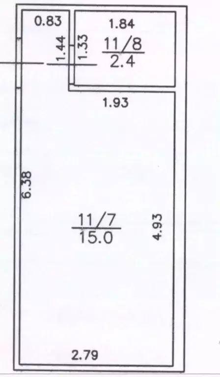 1-к кв. Татарстан, Казань Московская ул., 15 (17.4 м) - Фото 2