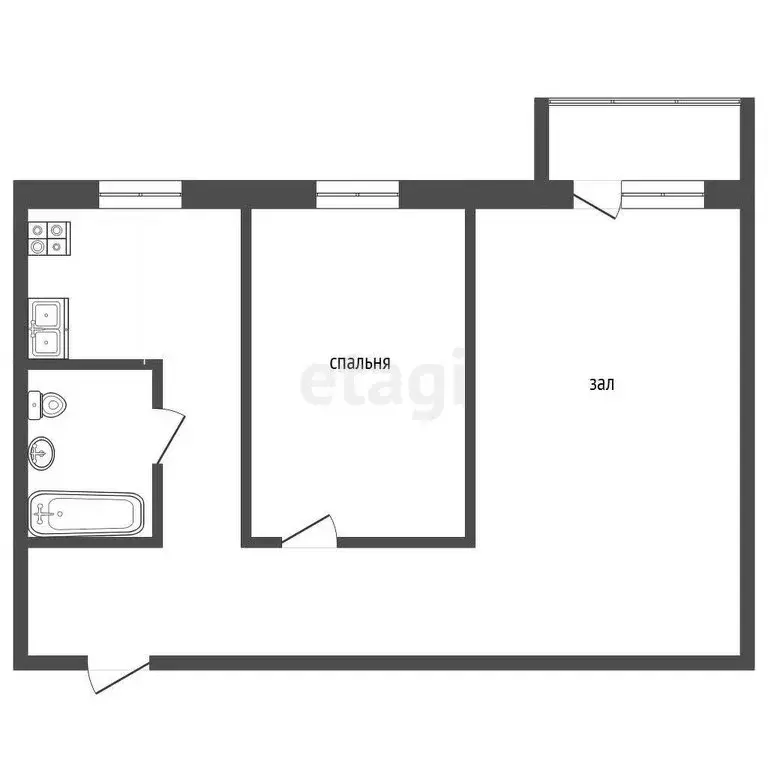 2-комнатная квартира: Тюмень, улица Парфёнова, 28 (43.1 м) - Фото 1