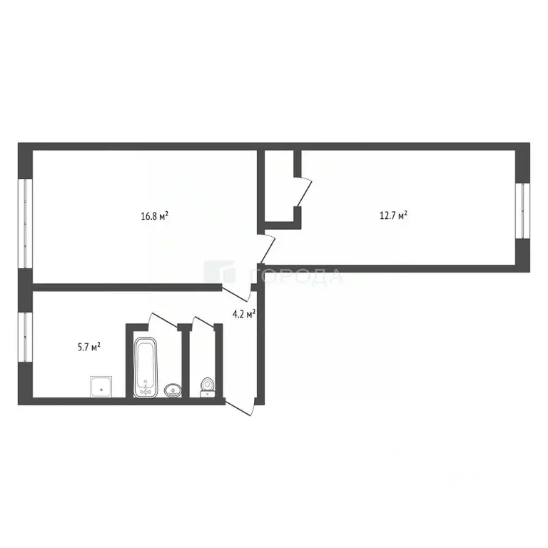 2-к кв. Кемеровская область, Мыски Кузнецкая ул., 7 (43.0 м) - Фото 2