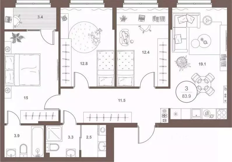 3-к кв. Пензенская область, Пенза Арбеково жилрайон, Дальнее Арбеково ... - Фото 1