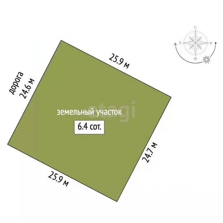 Участок в Воронежская область, Борисоглебск ул. Славянская, 5 (6.4 ... - Фото 2