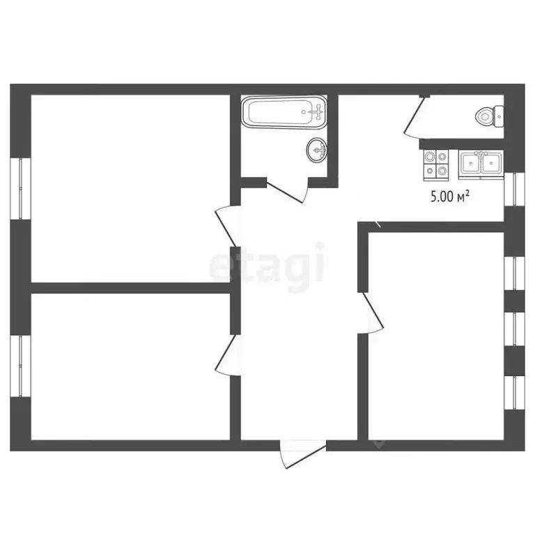 3-к кв. Костромская область, Нерехта Пролетарская ул., 55 (76.1 м) - Фото 1