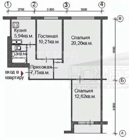 3-к кв. Москва ул. Маршала Катукова, 19К2 (58.7 м) - Фото 2