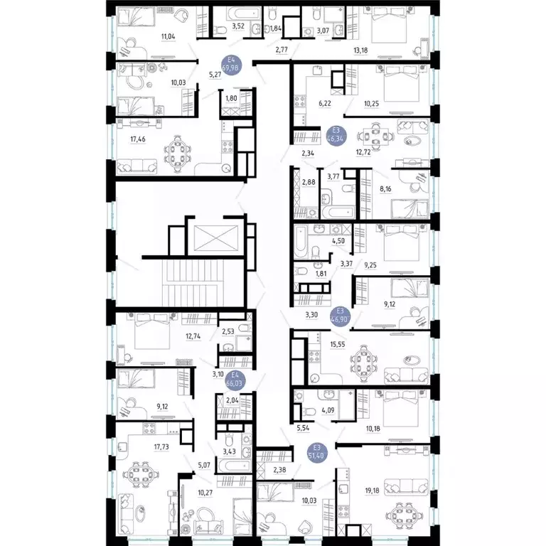 3-к кв. Рязанская область, Рязань 9-10-й кв-л,  (66.03 м) - Фото 1