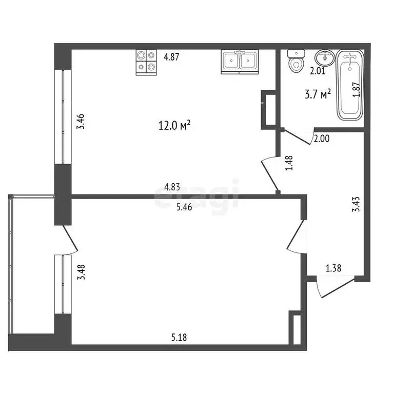 1-комнатная квартира: Саранск, улица Филатова, 5 (44 м) - Фото 1