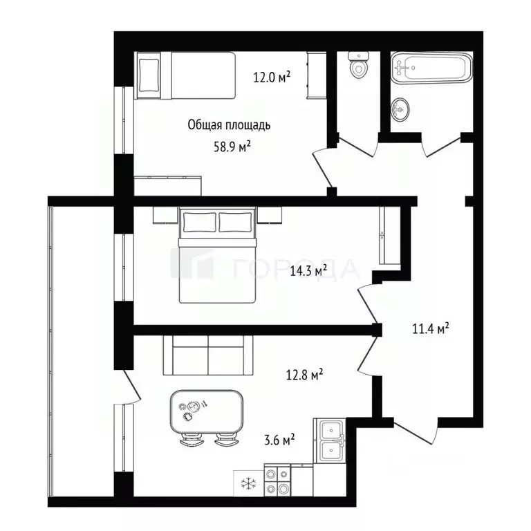 3-к кв. Новосибирская область, Новосибирск Междуреченская ул., 3/1 ... - Фото 2
