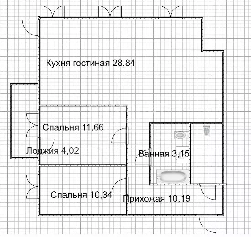 3-к кв. Ульяновская область, Ульяновск ул. Луначарского, 23Б (67.2 м) - Фото 2